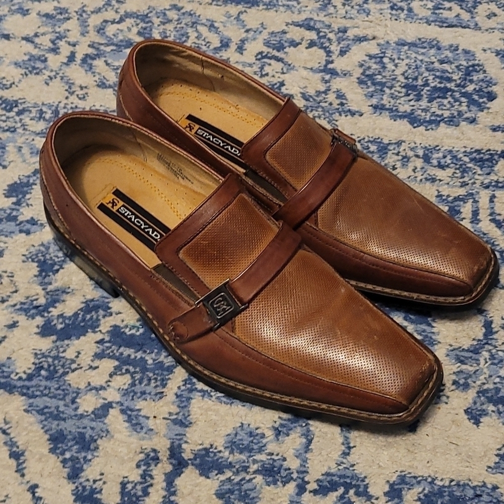Stacy Adam's sz 7 brown leather loafer slip on dress shoes